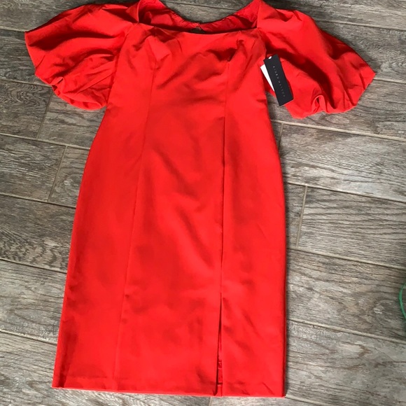 Aidan Mattox Exaggerate Puff-Sleeve Cocktail Dress - Picture 6 of 14